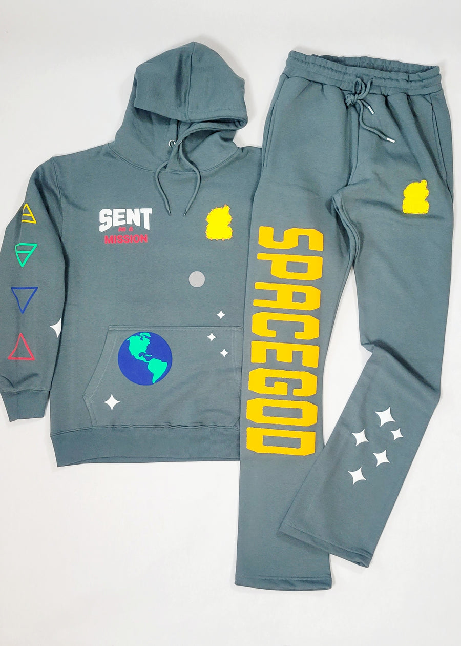 "Sun of God" Pullover Hoodie & Stacked Pants